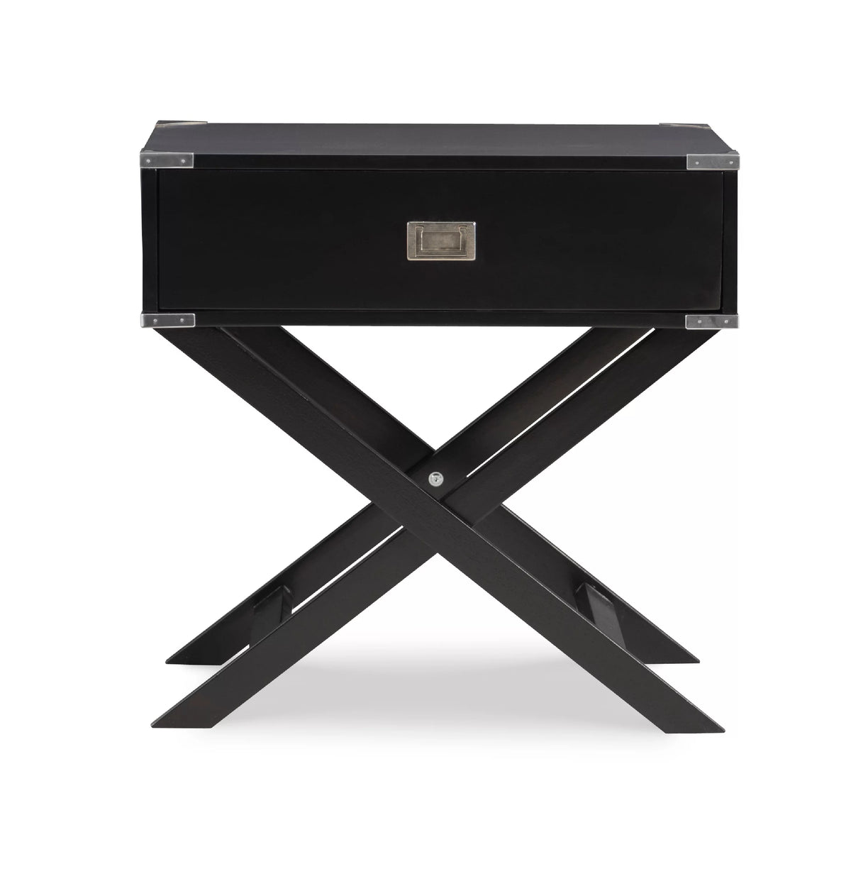 Black Single Drawer Accent Side Table K386135