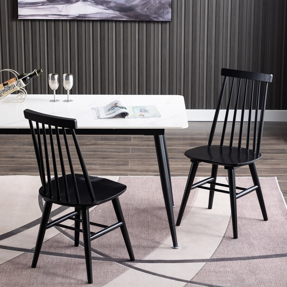 Black Wood Dining Chairs Set of 2 X96601