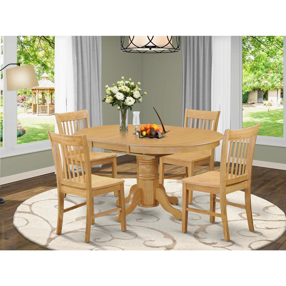 Oak Small Kitchen Table & 4 Dining Chair U104133