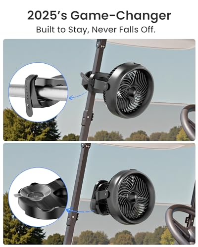 10000mAh Portable Clip on Fan with LED Lantern and Hook A7740