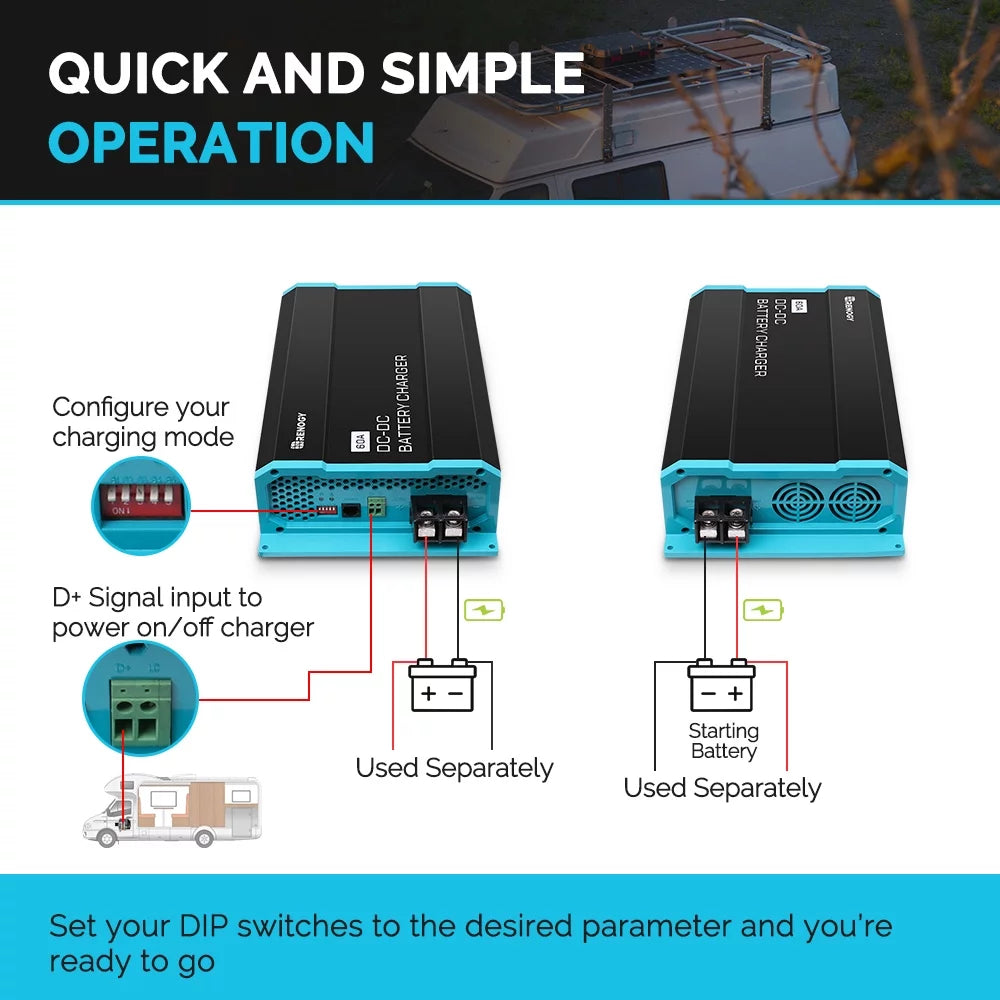 40A 12V DC to DC On-Board Battery Charger X8643