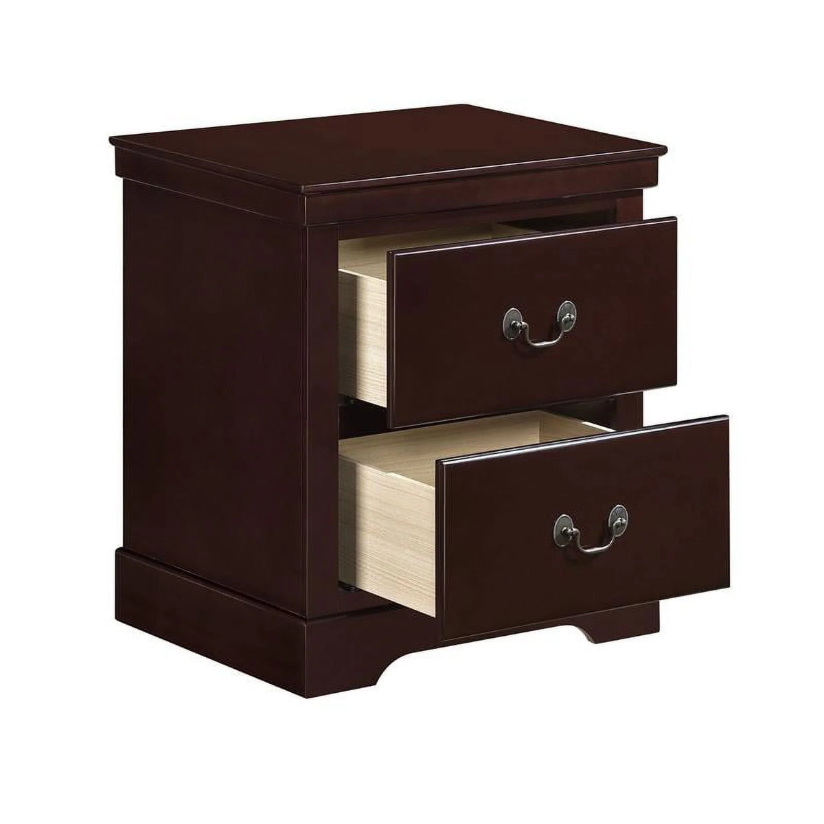 Cherry 2-Drawers Traditional Wood Nightstand A315