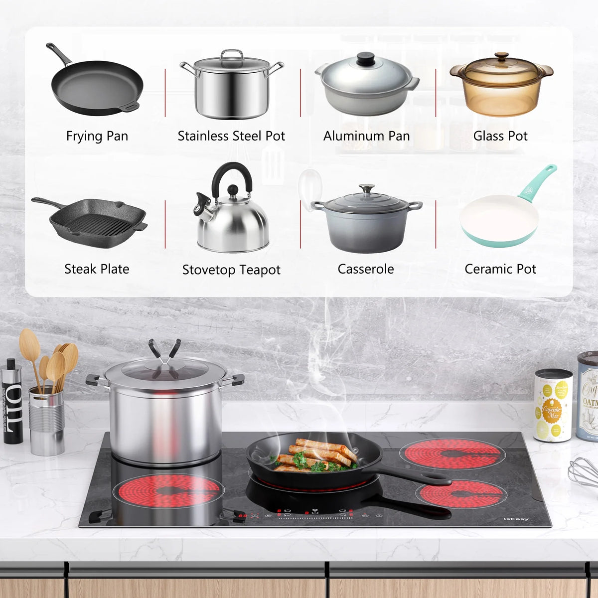 30" 5 Burners Electric Induction Cooktop N51766
