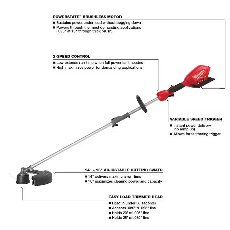 18V Lithium-Ion Brushless Cordless String Trimmer and Hedge Trimmer Combo Kit V800370