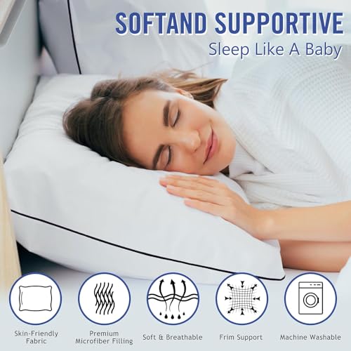 King Size Cooling Microfiber Bed Pillows Set of 4 Z760171