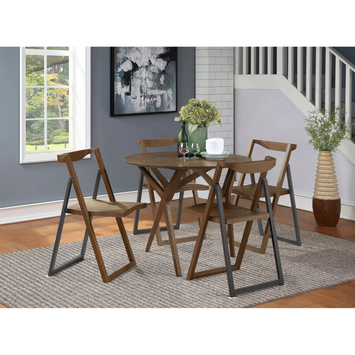 Adjustable Round Wood Dining Coffee Table P19453