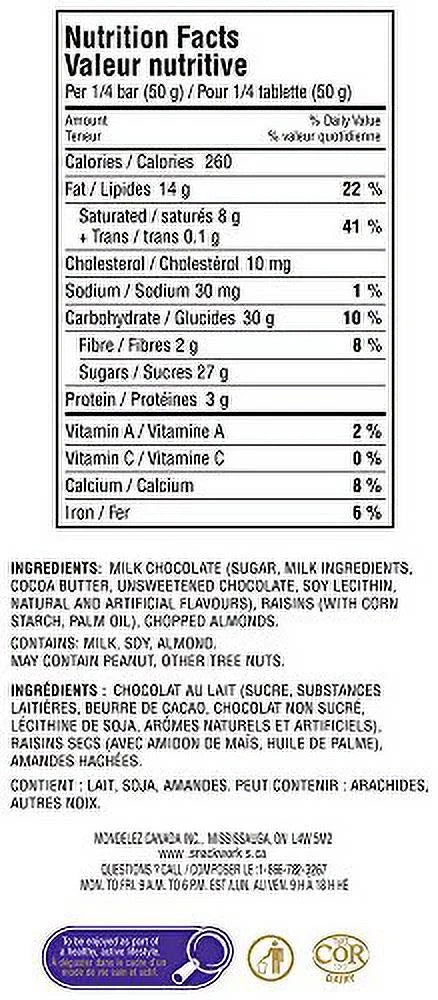 Dairy Milk Fruit & Nut Candy Bar 200G/7Oz S3518