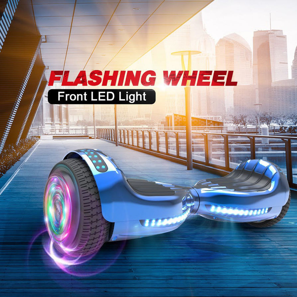 Chrome Blue Self Balancing Electric Scooter with Bluetooth Speaker T487362