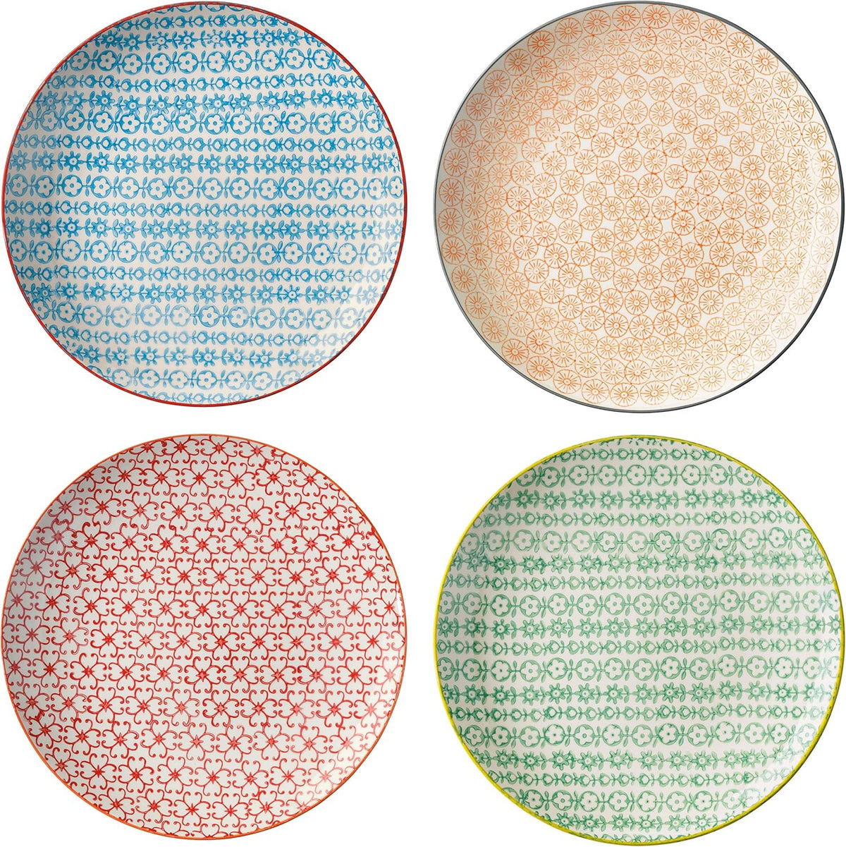 Set of 4 Stoneware Dinner Plates S2912