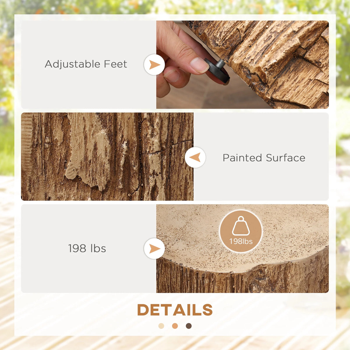 Natural Wood Grain Round Side Table H609