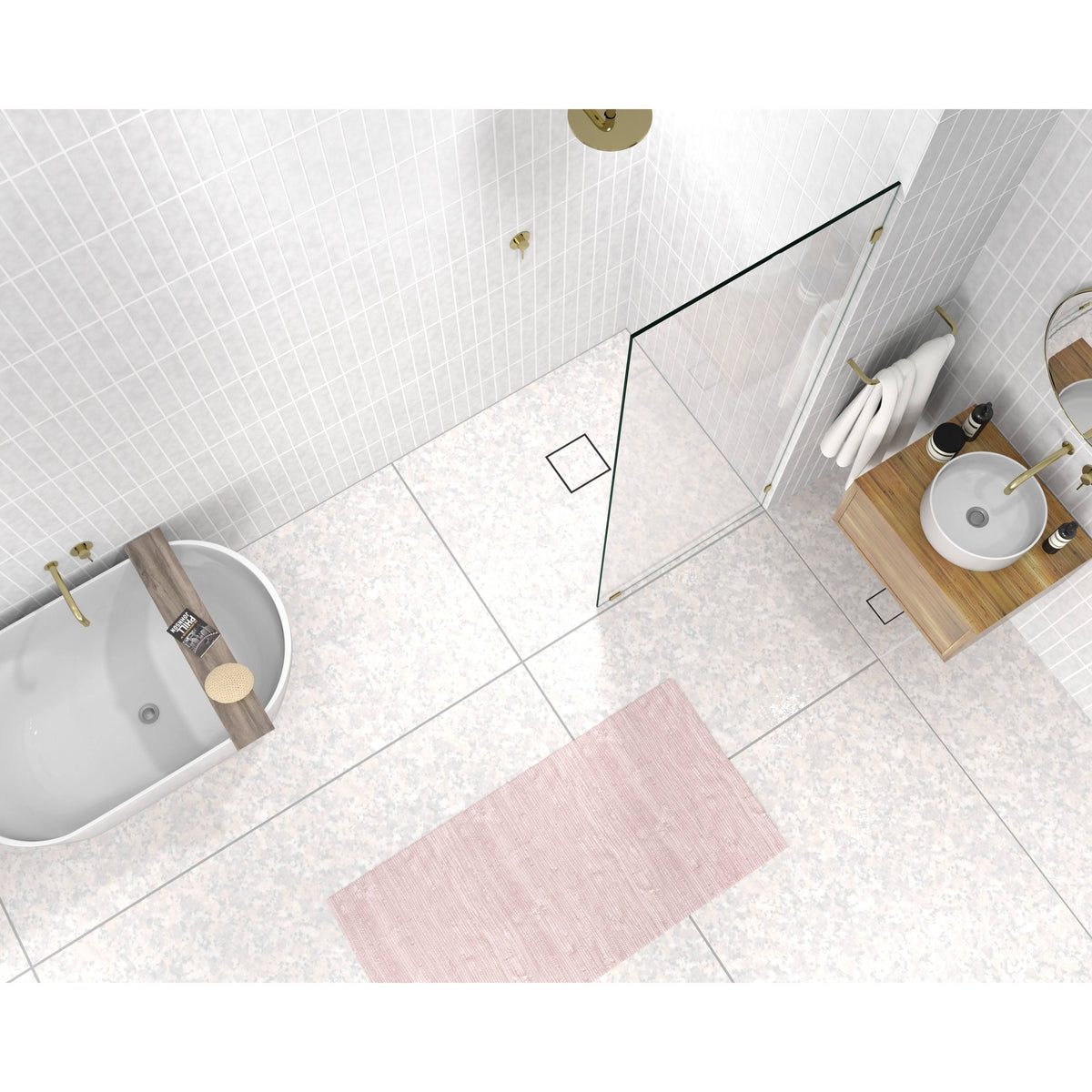 Frameless Shower Door, Polished Chrome H8469