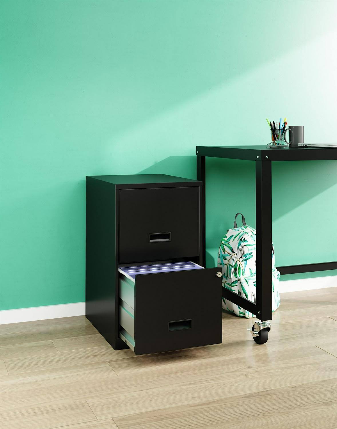 Classic Blue 18in 2 Drawer Metal File Cabinet H3785