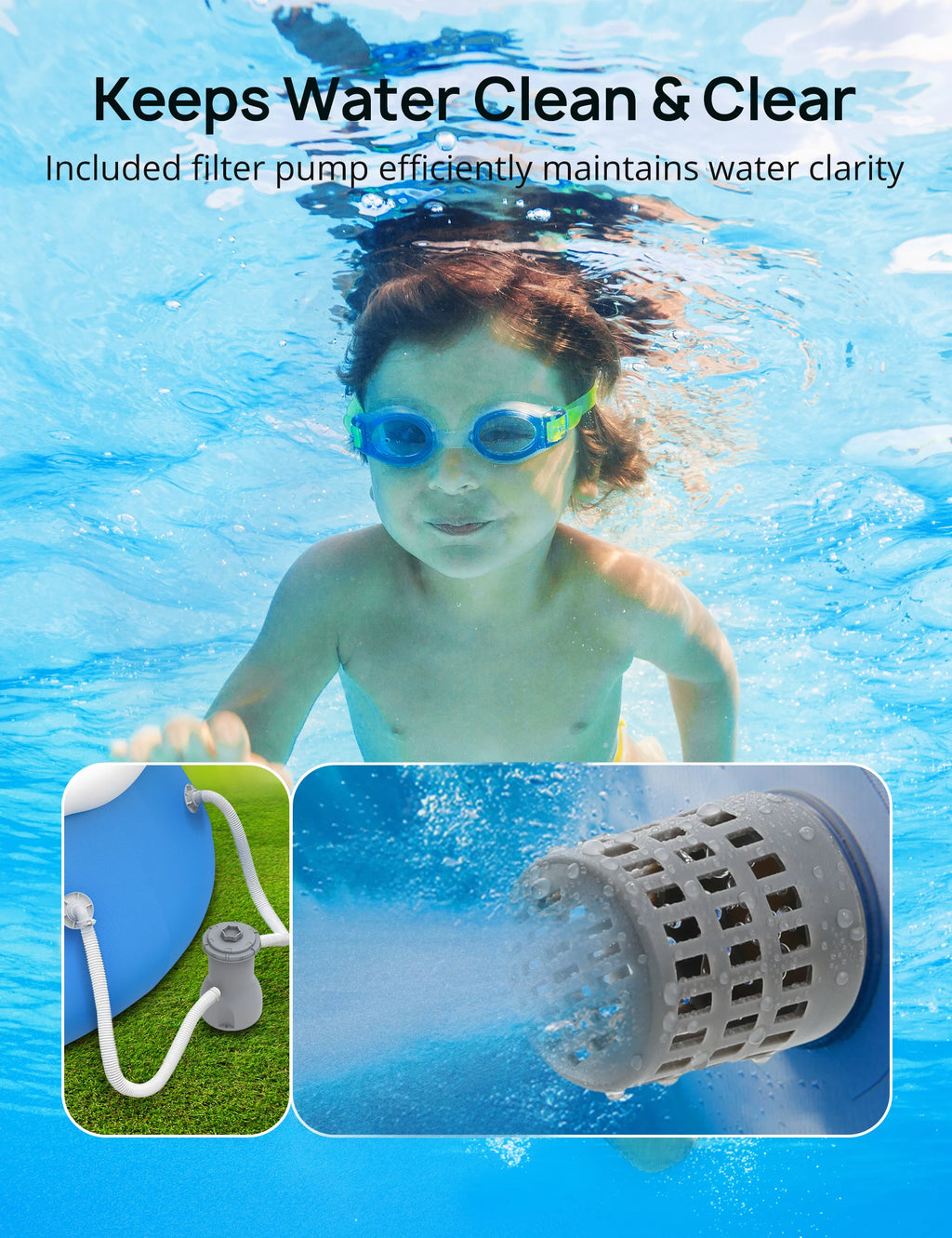 15ft x 35In Inflatable Swimming Pool with Filter Pump H916
